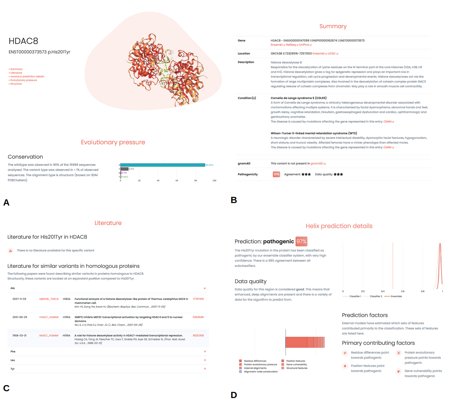 A sample report produced by Helix.